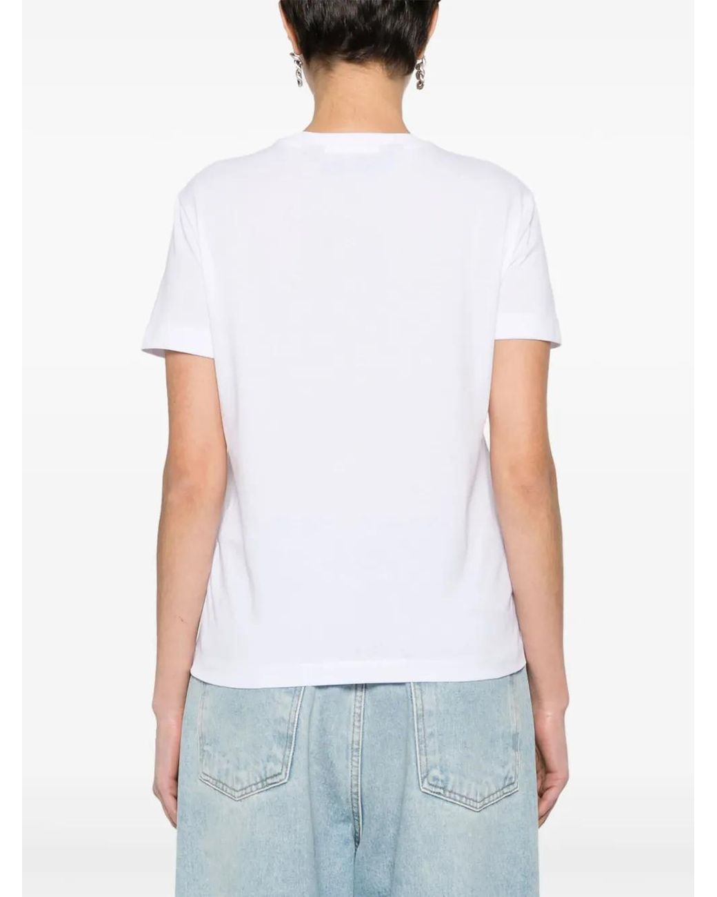 Just Cavalli White Logo-Print Cotton T-Shirt