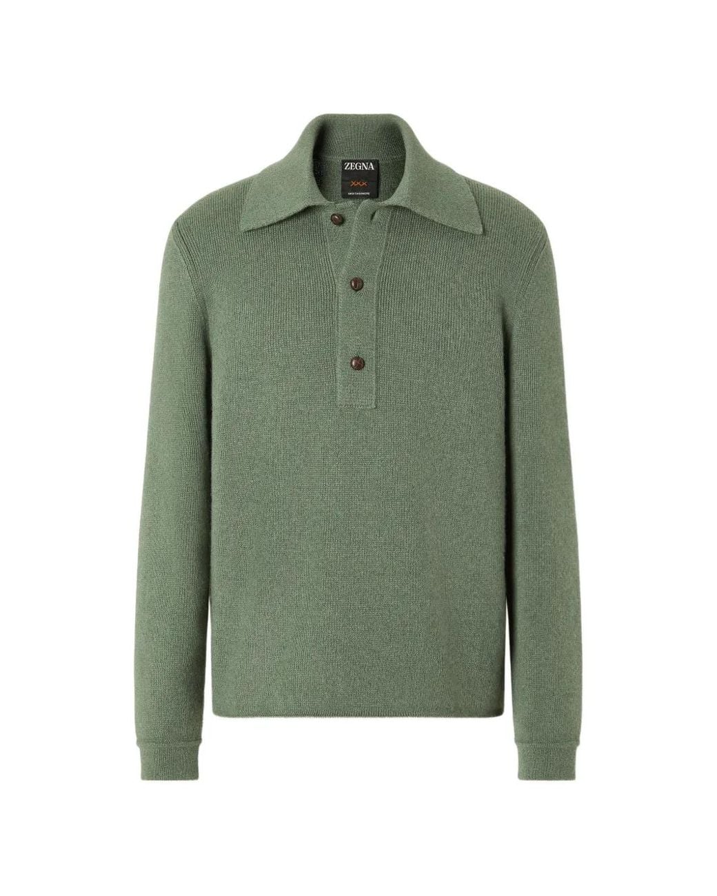 Zegna Green Light Mélange Oasi Cashmere Polo Shirt for men