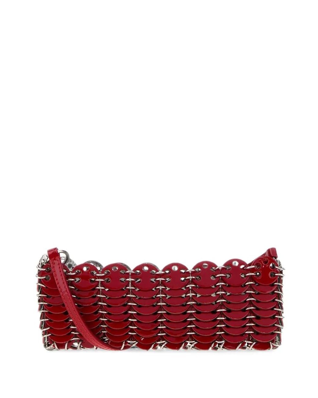 Rabanne Red Nano Flip Shoulder Bag
