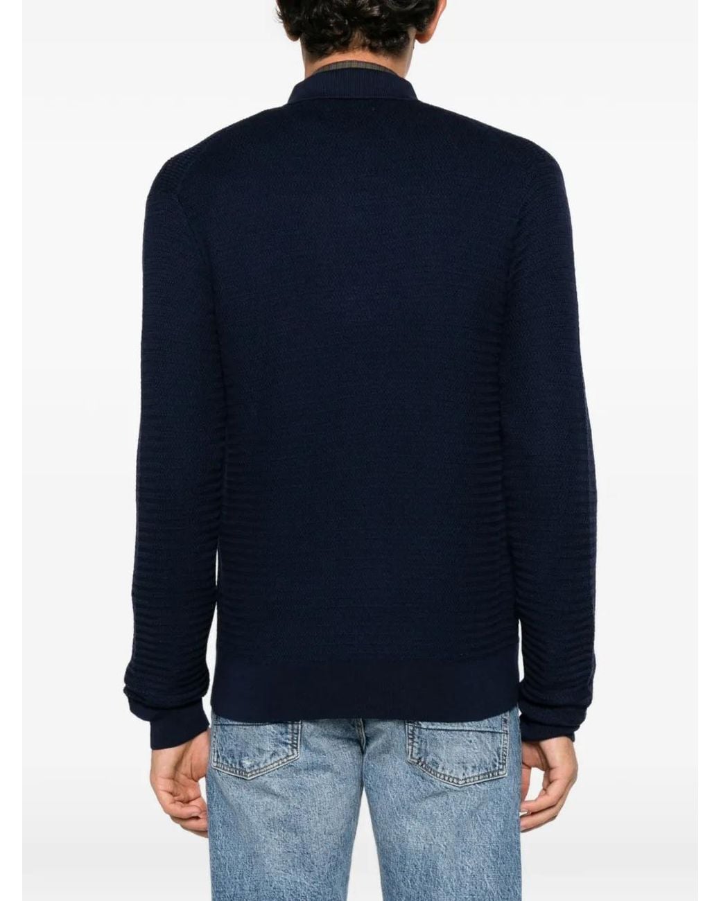 Polo Ralph Lauren Blue Logo-Embroidered Button-Up Cardigan for men
