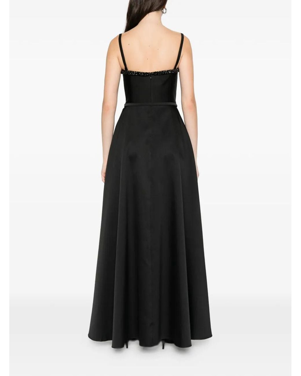 Roland Mouret Black Crystal-Embellishment Maxi Dress