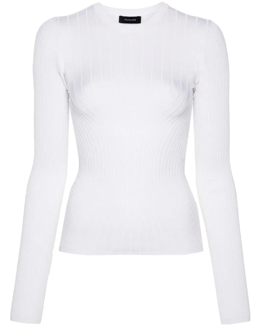 Mugler White Knit Top