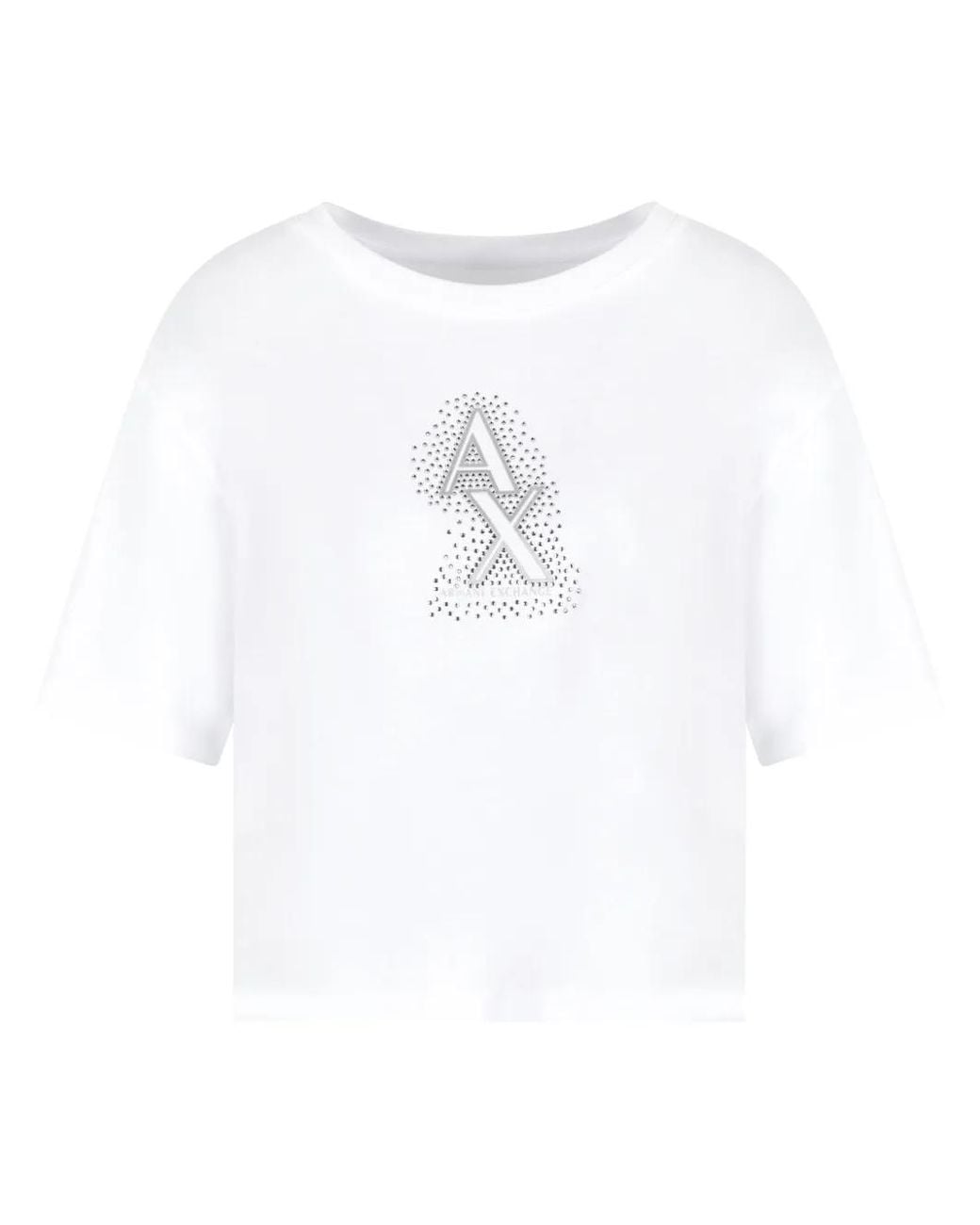 ARMANI EXCHANGE White Logo-Embroidered T-Shirt