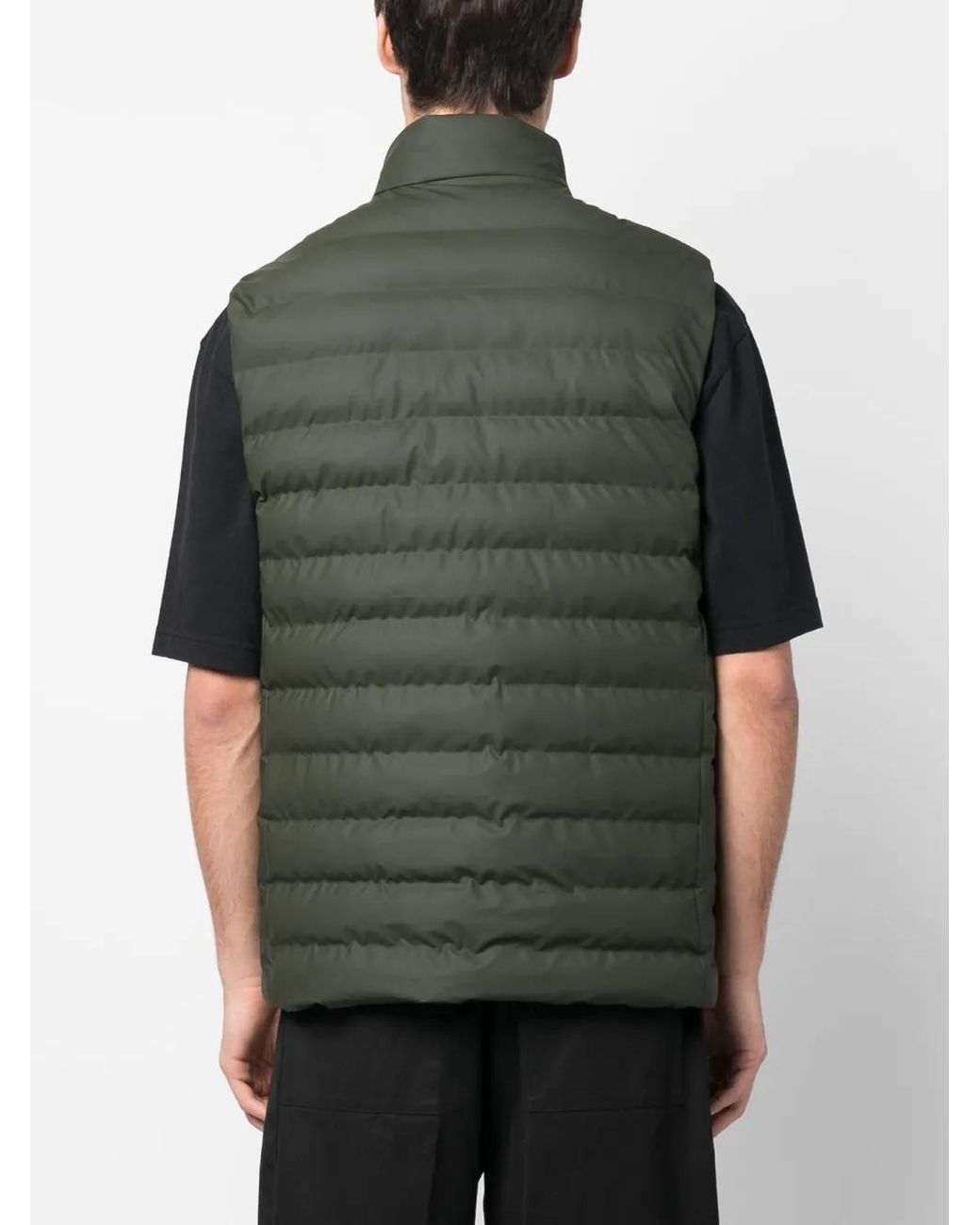 Rains Green Padded Sleeveless Puffer Gilet