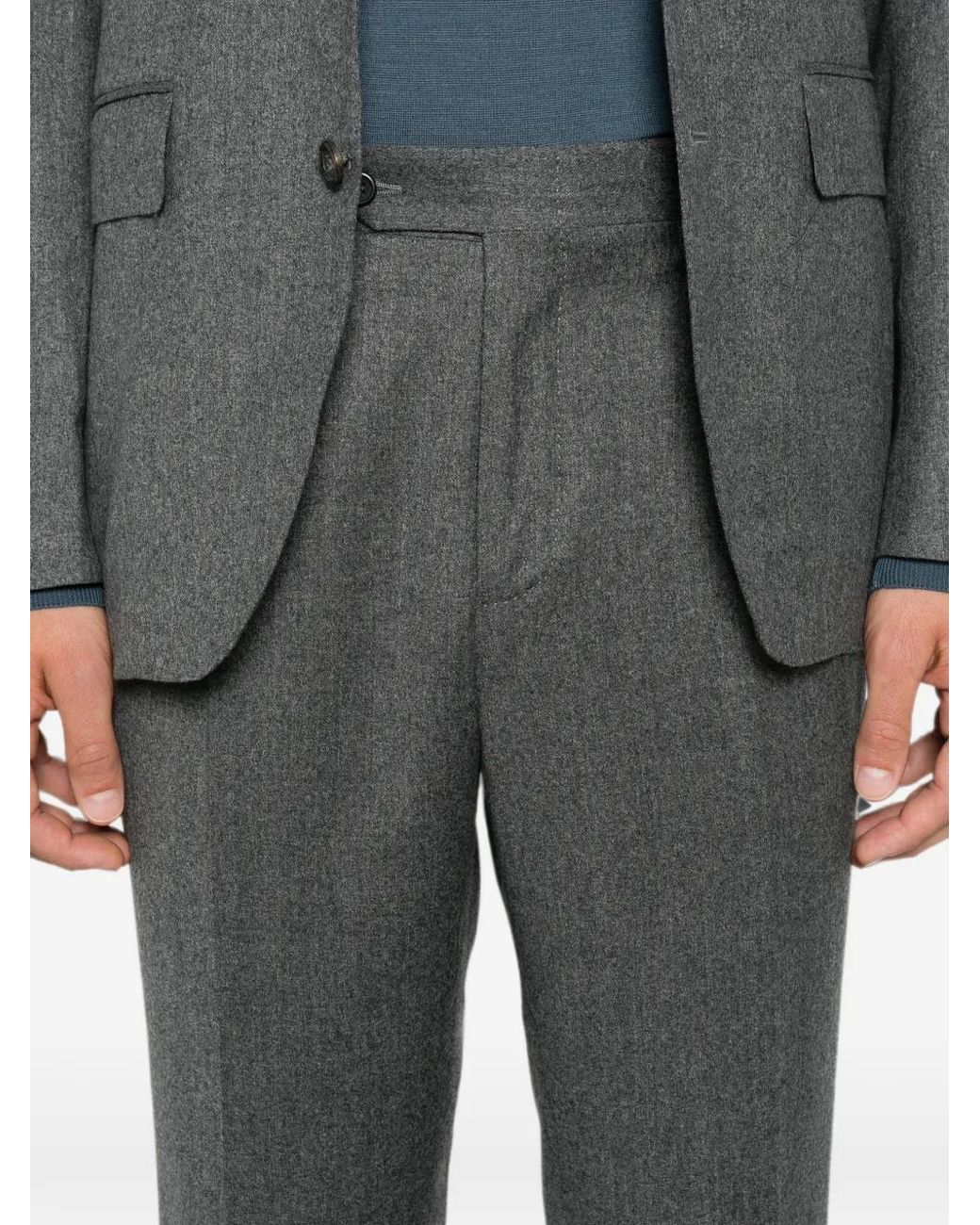 Canali Gray Single-Breasted Buttoned Suit for men