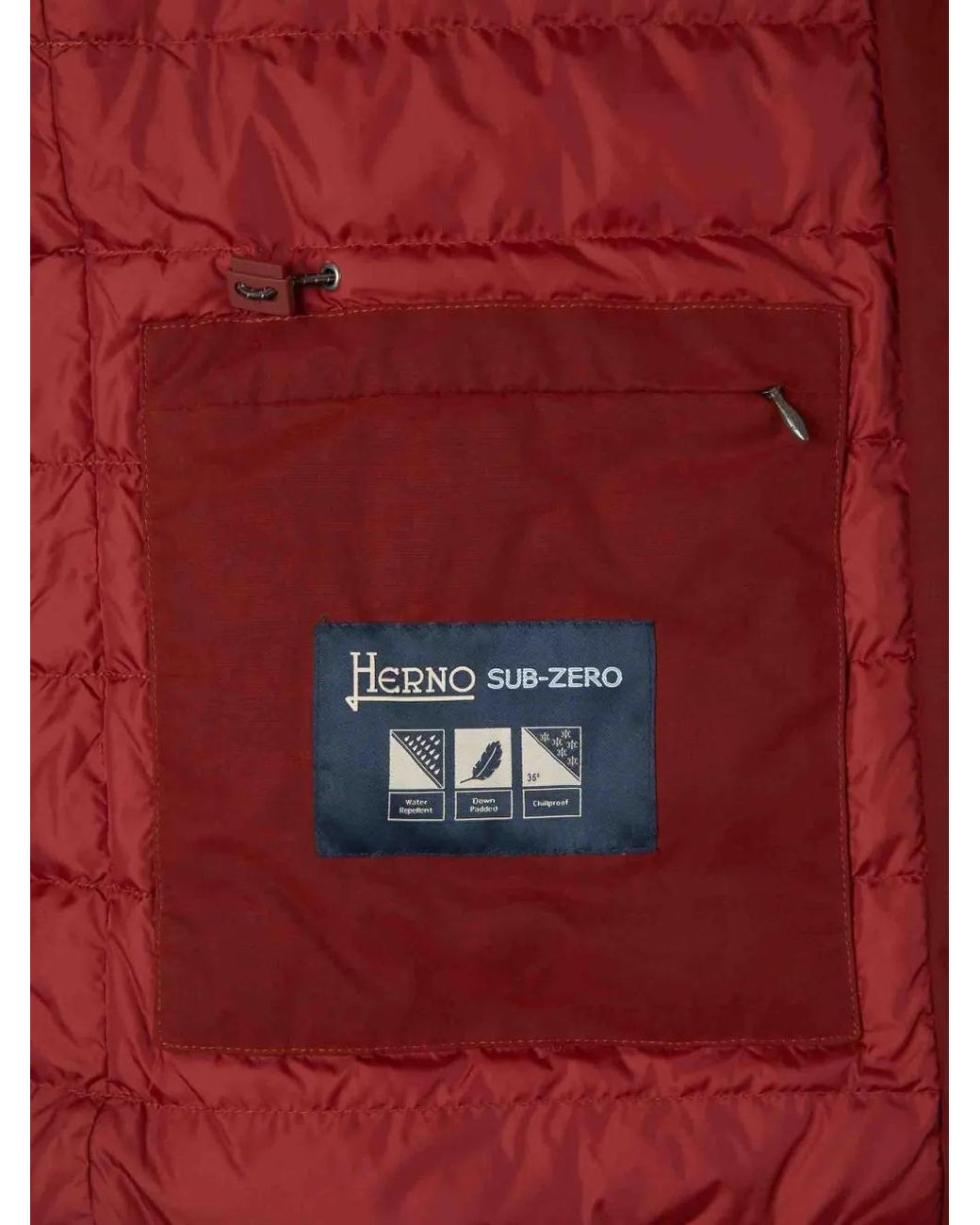 Herno Red Veste Sub-Zero À Capuche for men