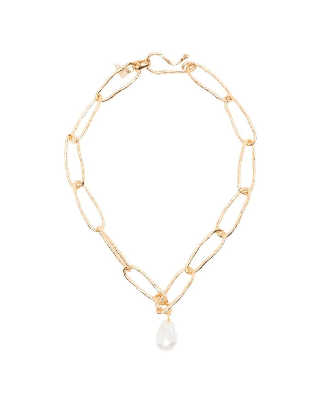 Forte_forte White Pearl-Pendant Link Necklace