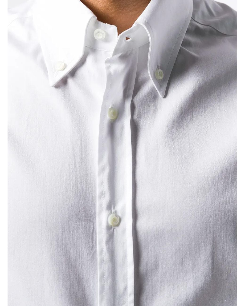Brunello Cucinelli White Button-Down Cotton Shirt for men