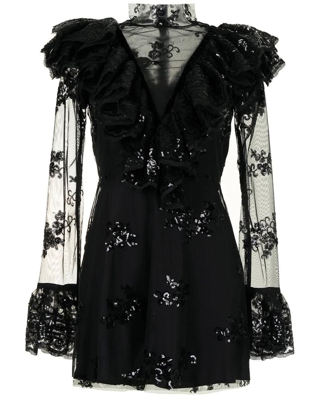 Vestido Con Panel Translúcido Macgraw de color Black