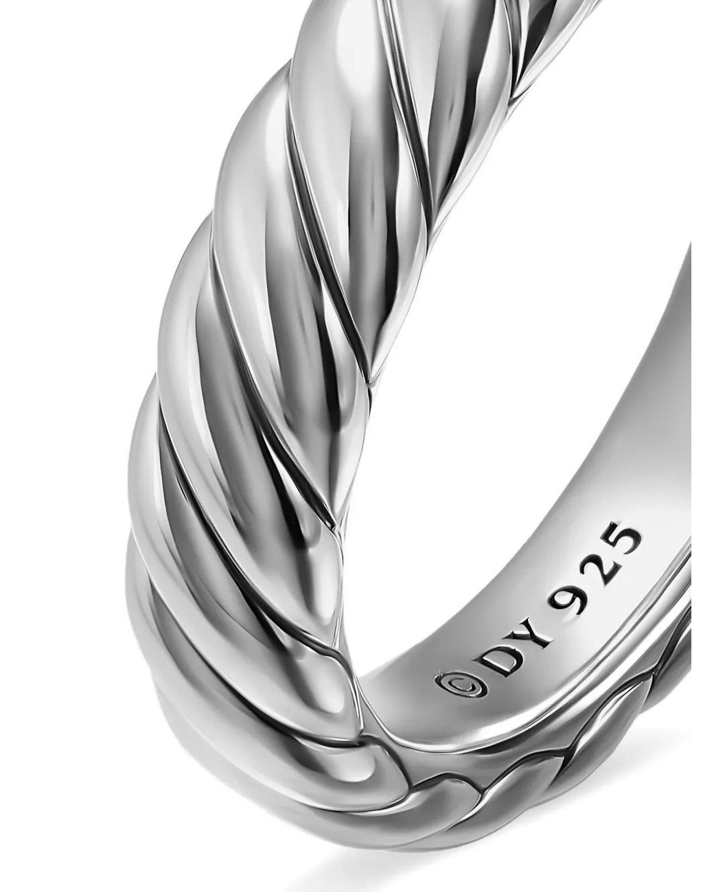 David Yurman White Sculpted Cable Band Ring