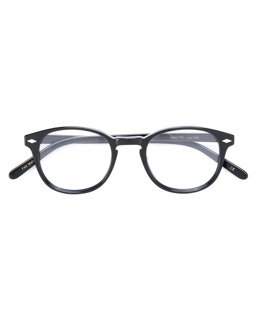 Lesca Black Brille Mit Eckigem Gestell