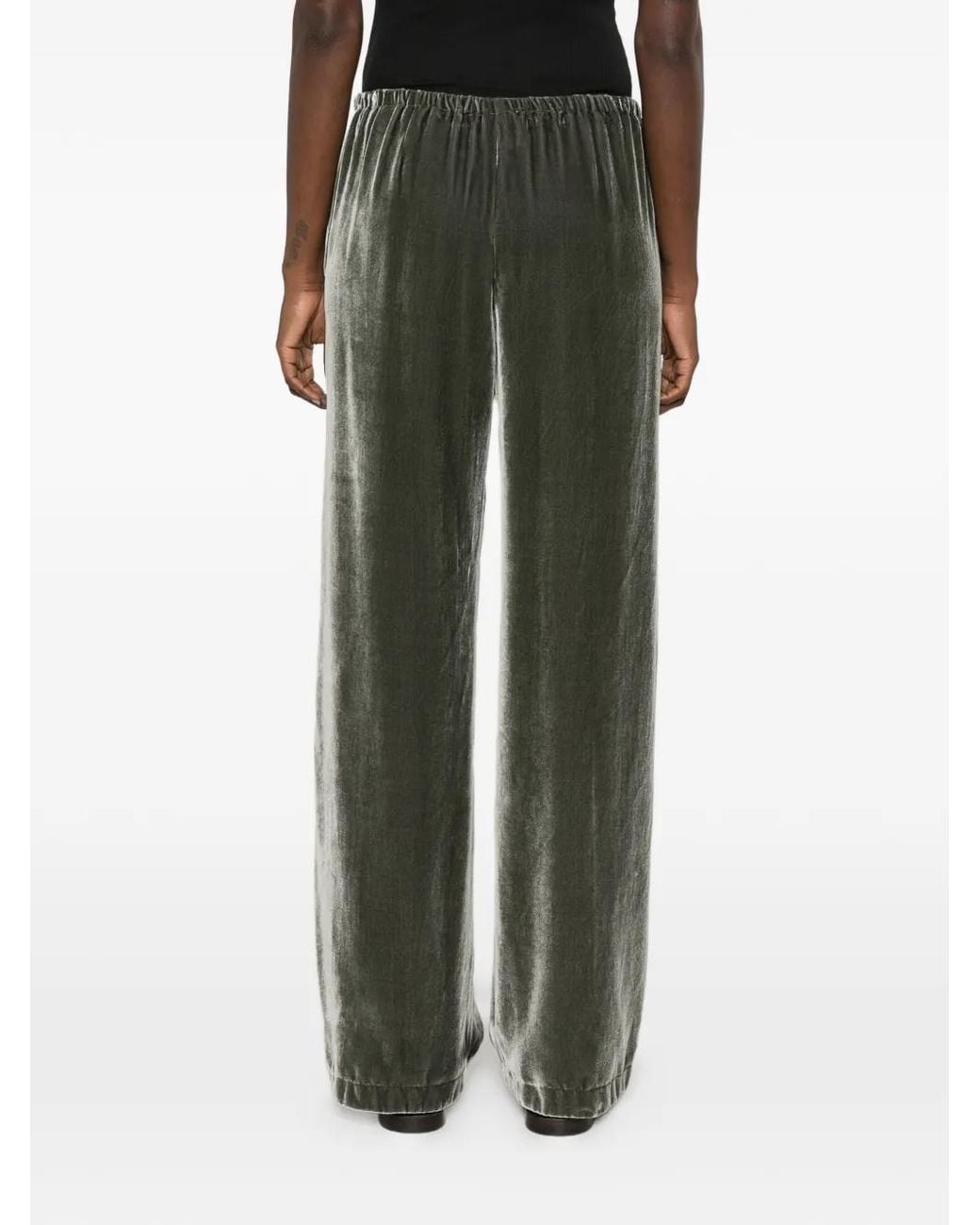 Forte_forte Green Velvet Drawstring Trousers