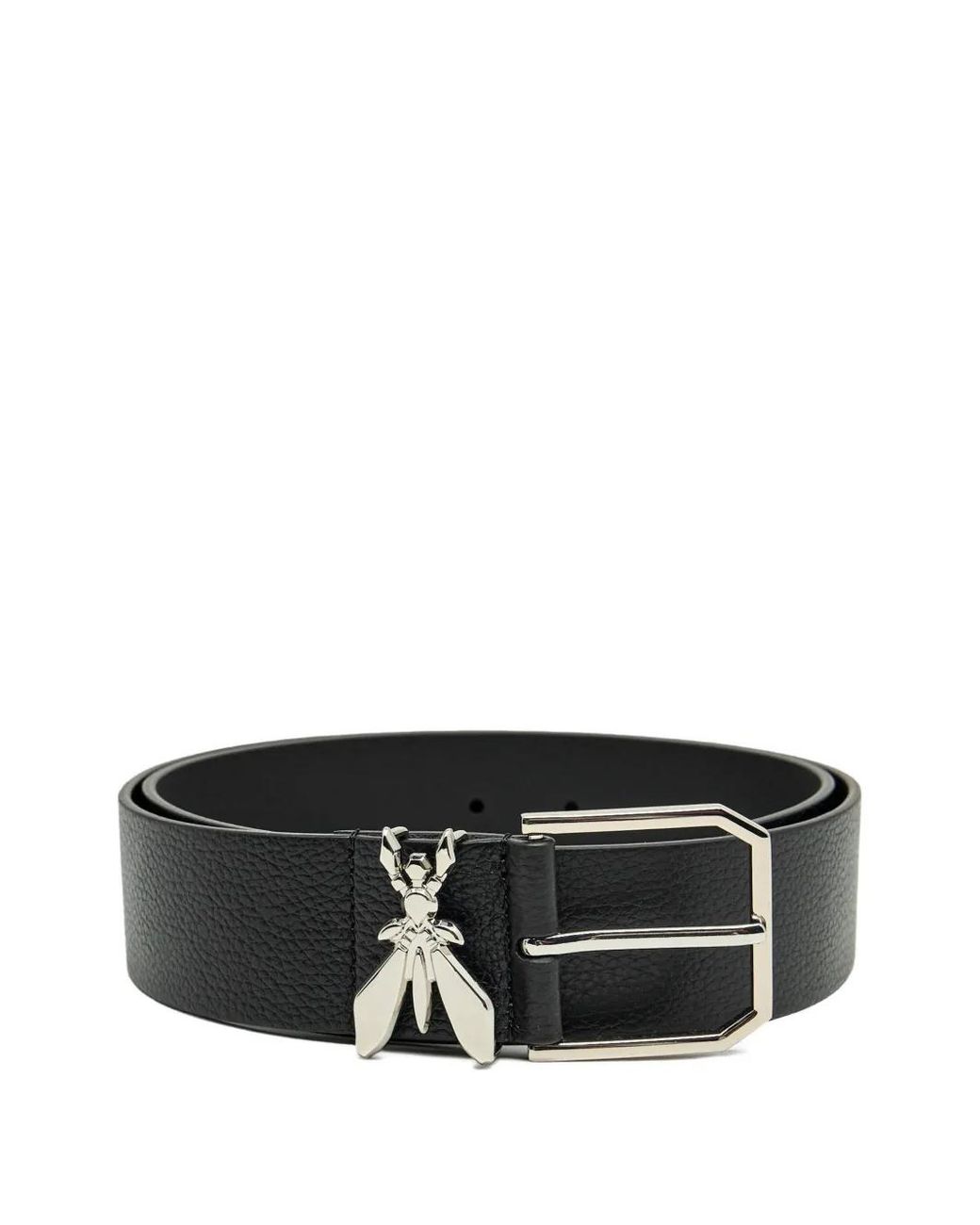 Patrizia Pepe Black Fly Charm Buckle Belt