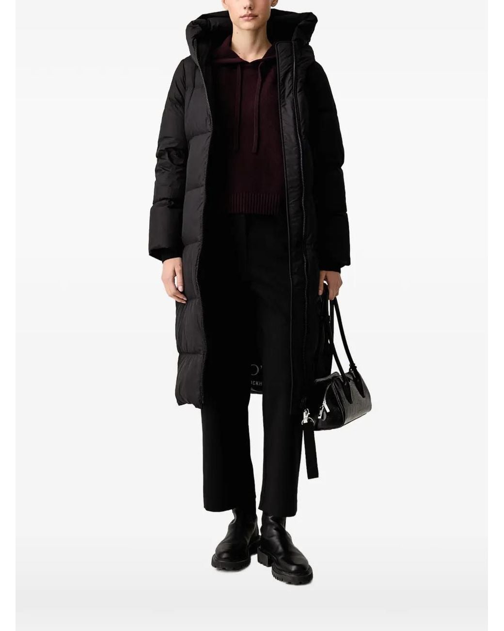 Marc O' Polo Black Hooded Quilted Coat