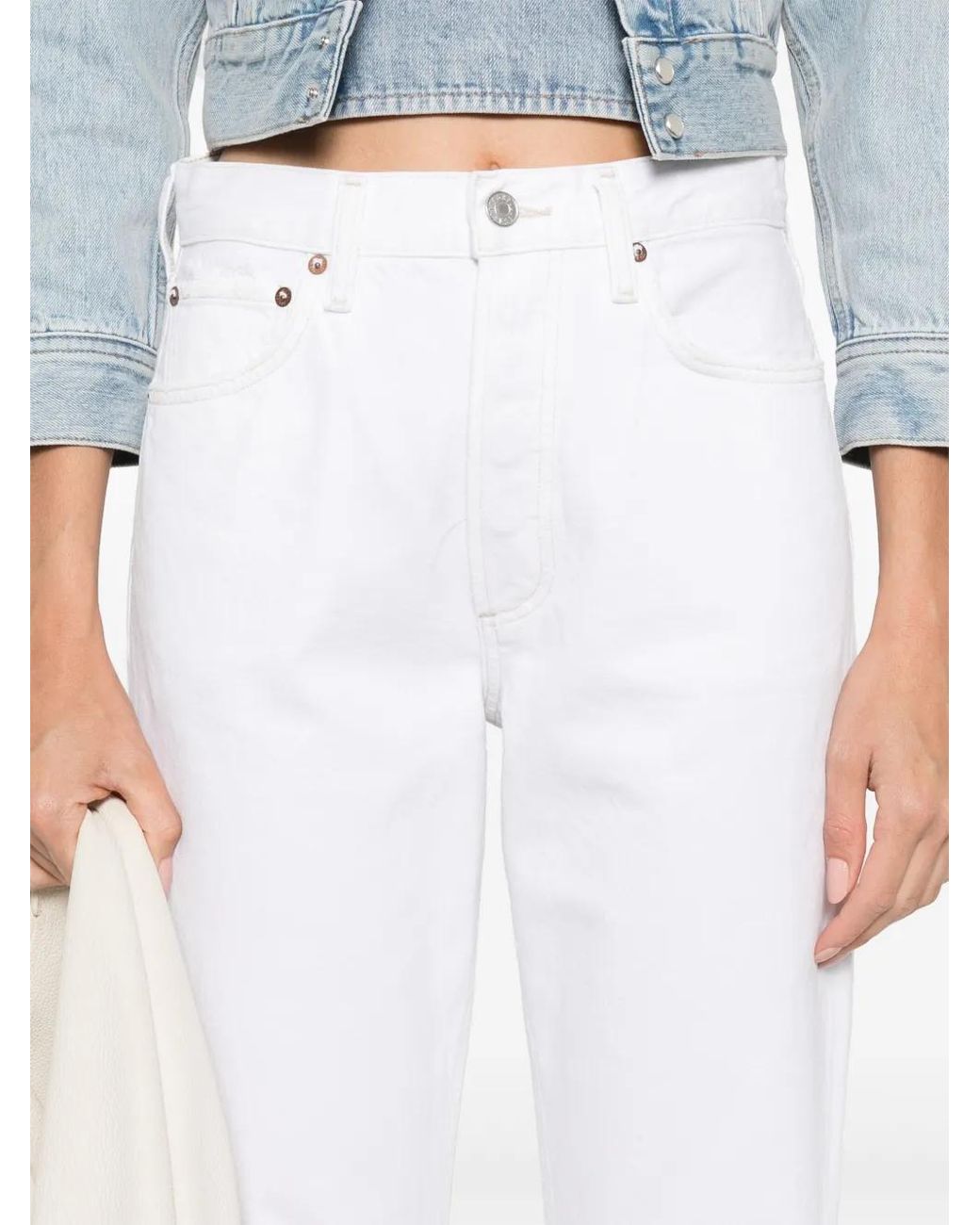 Agolde White High-Rise Jeans