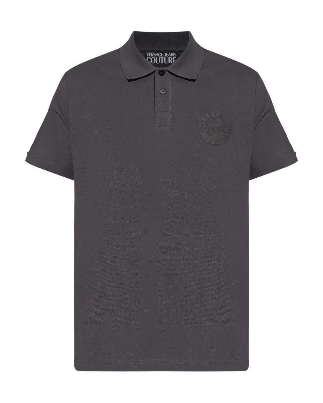 Versace Jeans Couture Gray Logo Cotton Polo Shirt for men