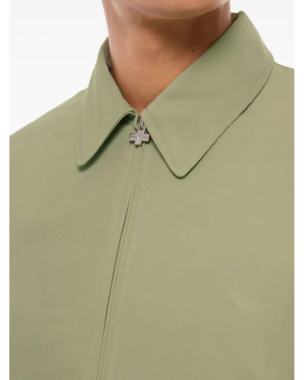 Fursac Green Zip-Front Collared Jacket for men