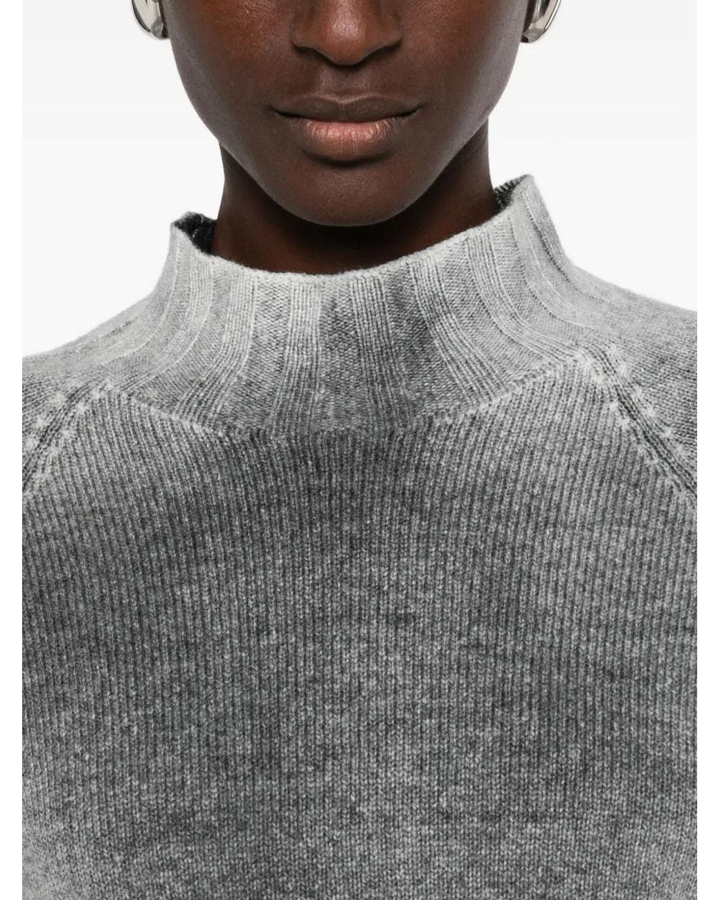 AROVESCIO Gray Gradient-Effect Long-Sleeve Sweater