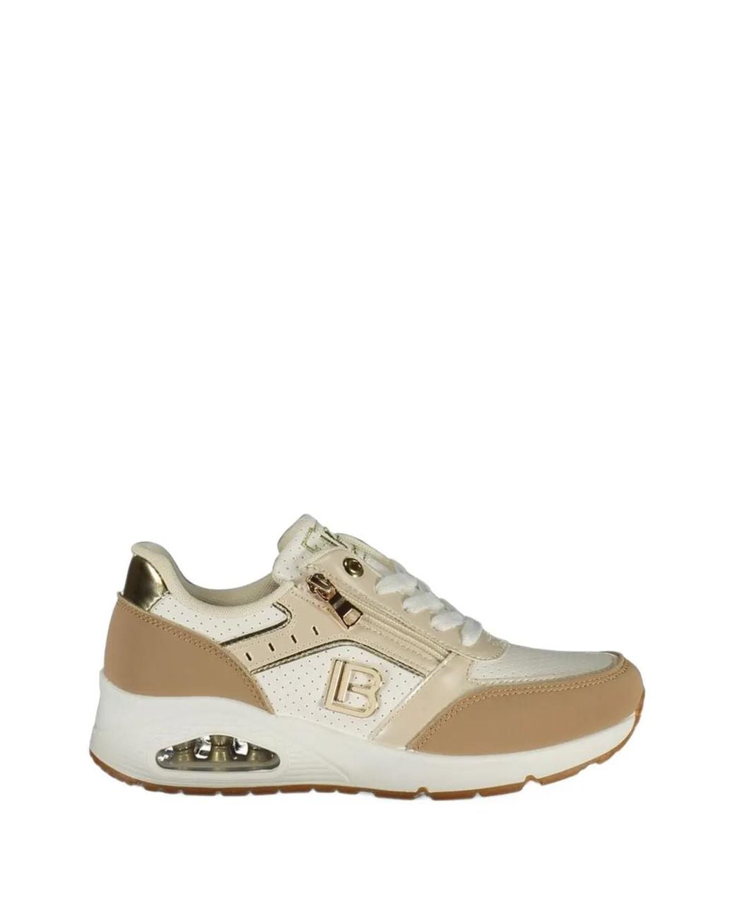 Laura Biagiotti White Logo-Plaque Zip-Detail Sneakers