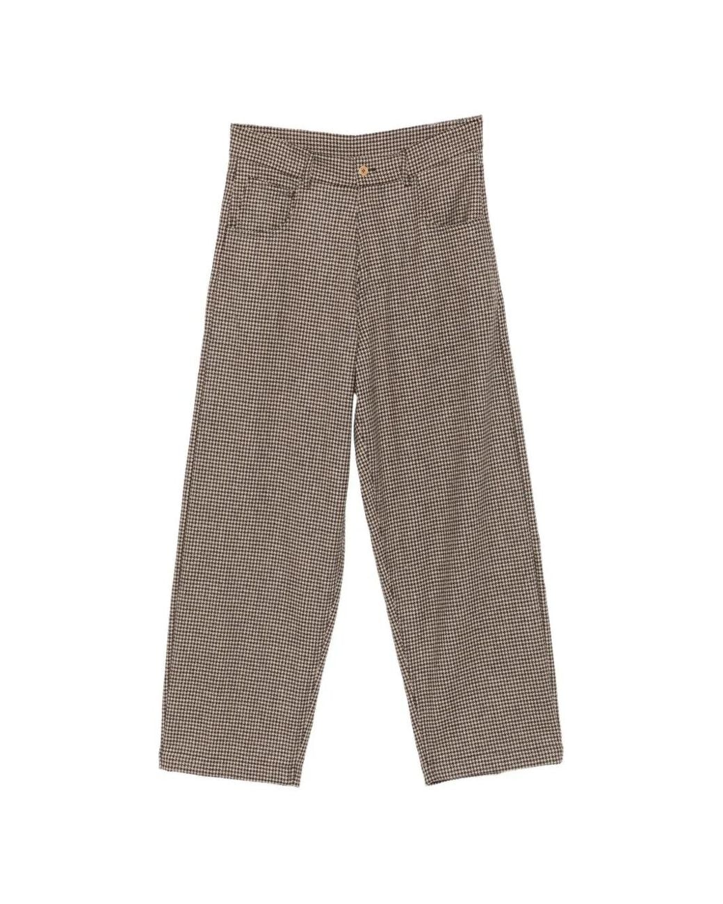 Jejia Gray Gigi Houndstooth-Pattern Straight-Leg Trousers