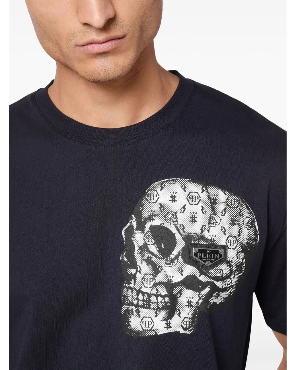 Philipp Plein Blue Ss Skull T-Shirt for men