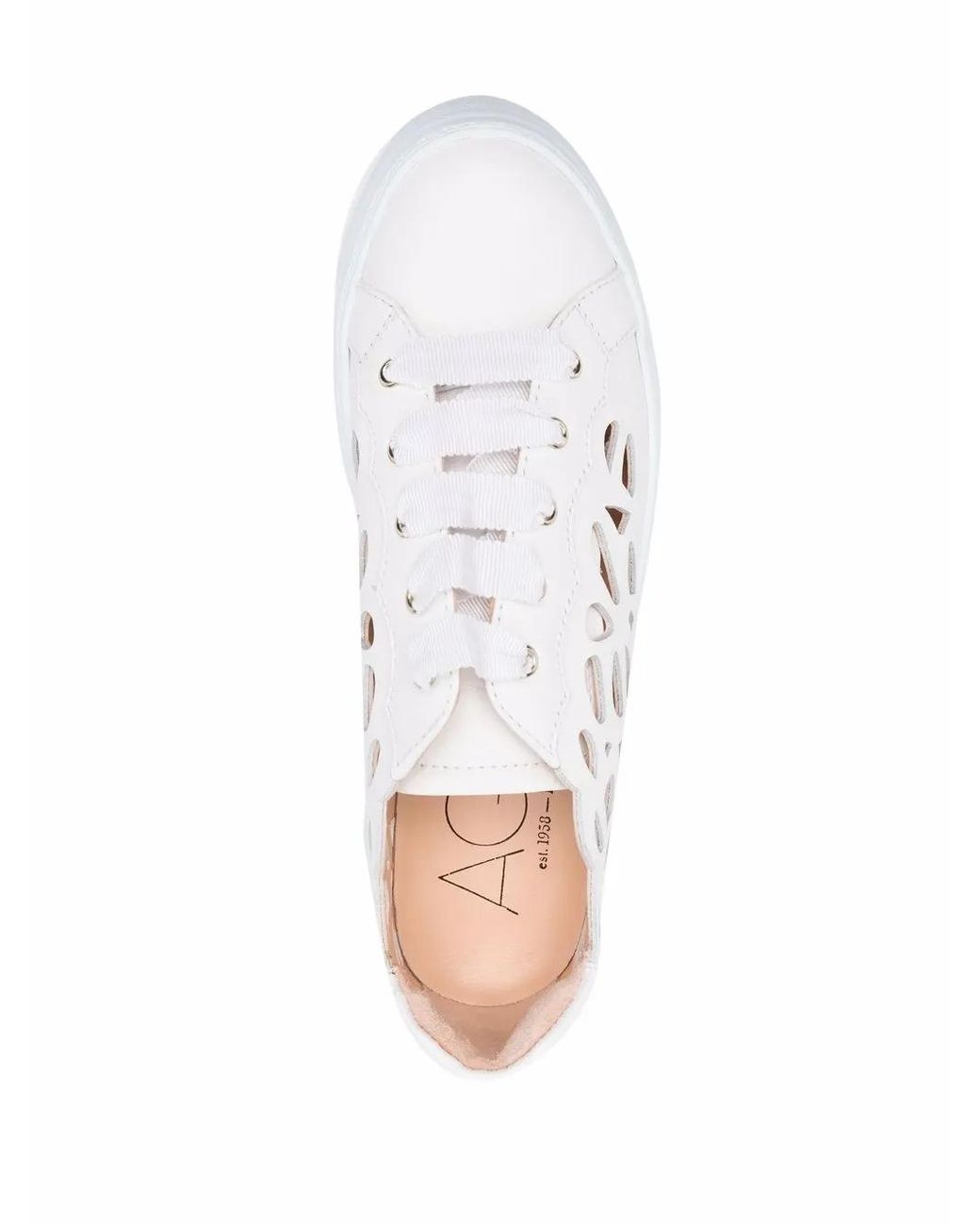 Agl Attilio Giusti Leombruni White Laser-Cut Detail Sneakers