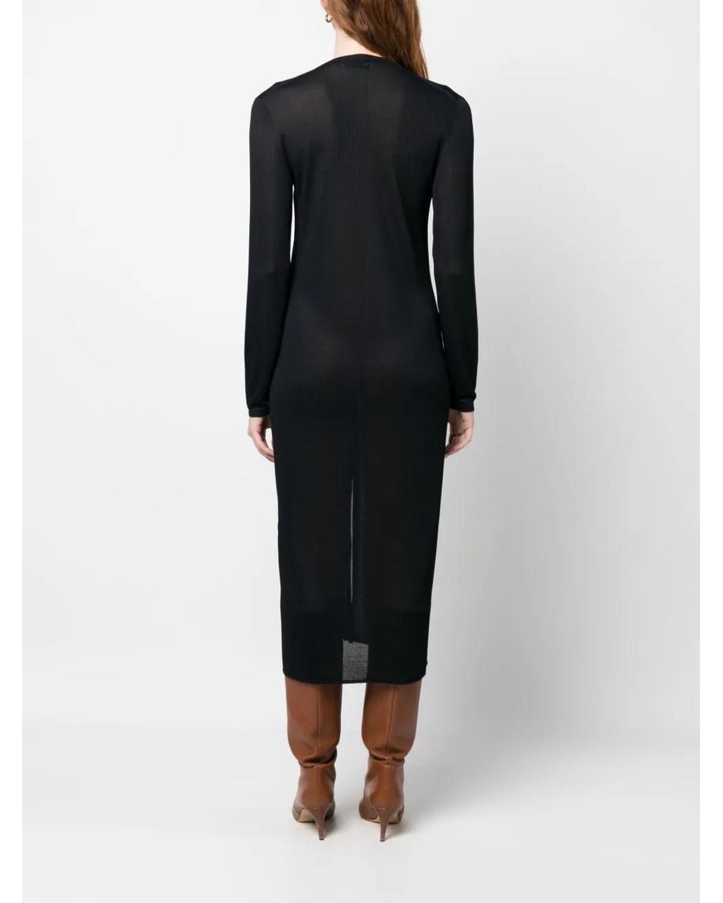 Tory Burch Black V-Neck Knitted Dress