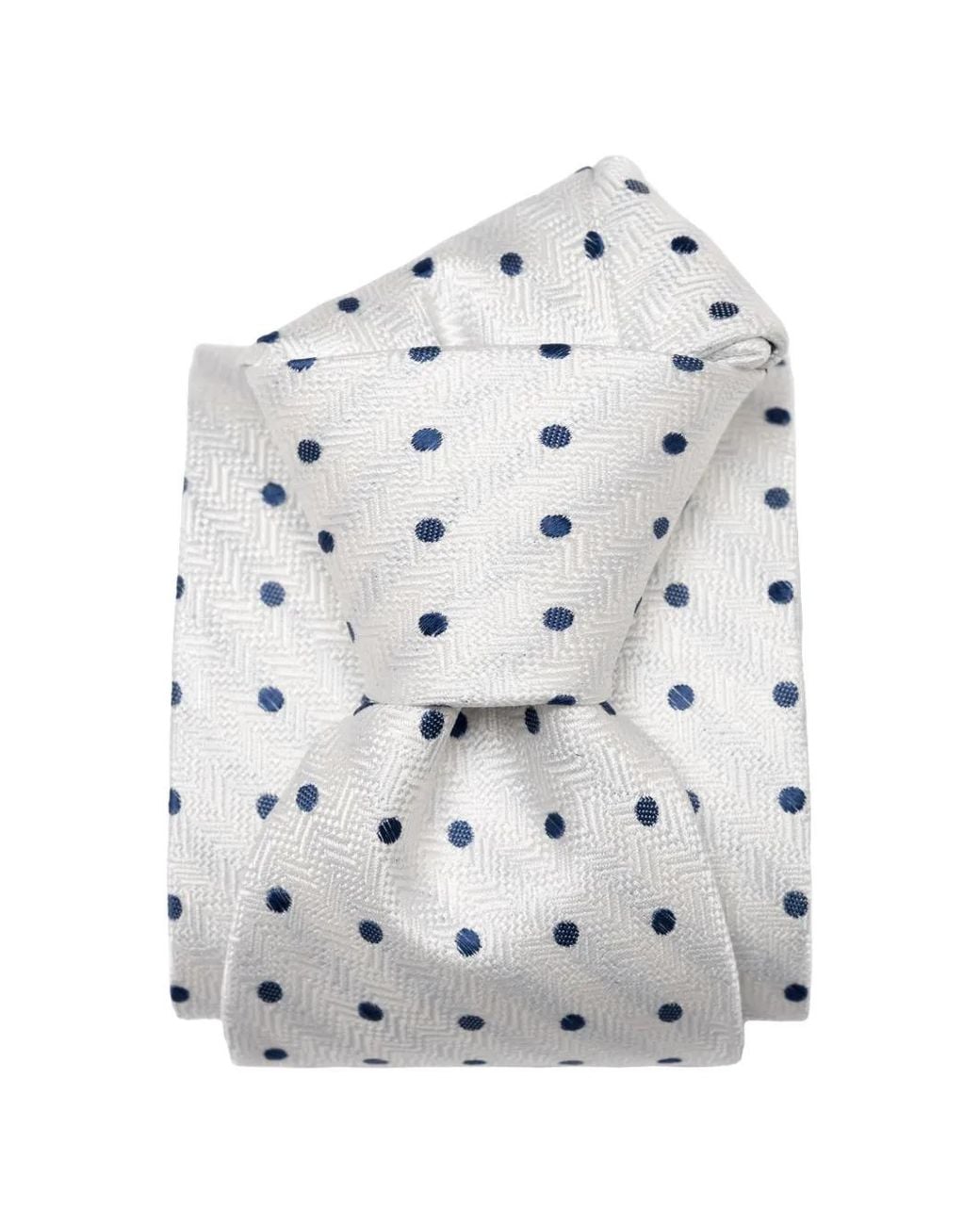 Elizabetta White Tiburtina Chevron-Patterned Tie for men
