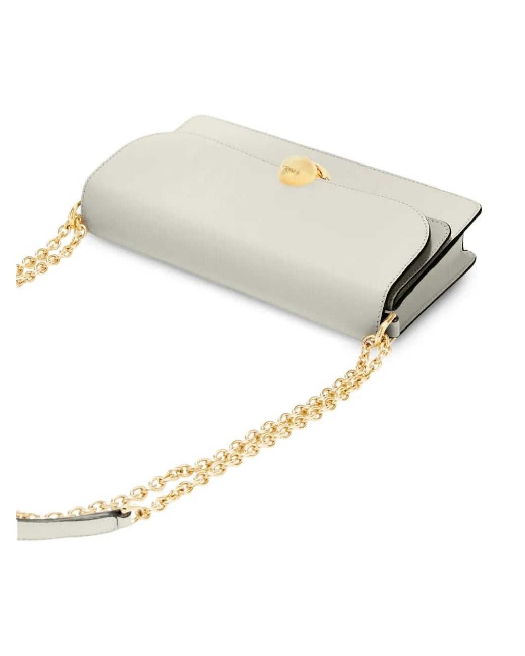 Furla Natural Logo-Engraved Chain-Link Shoulder Bag