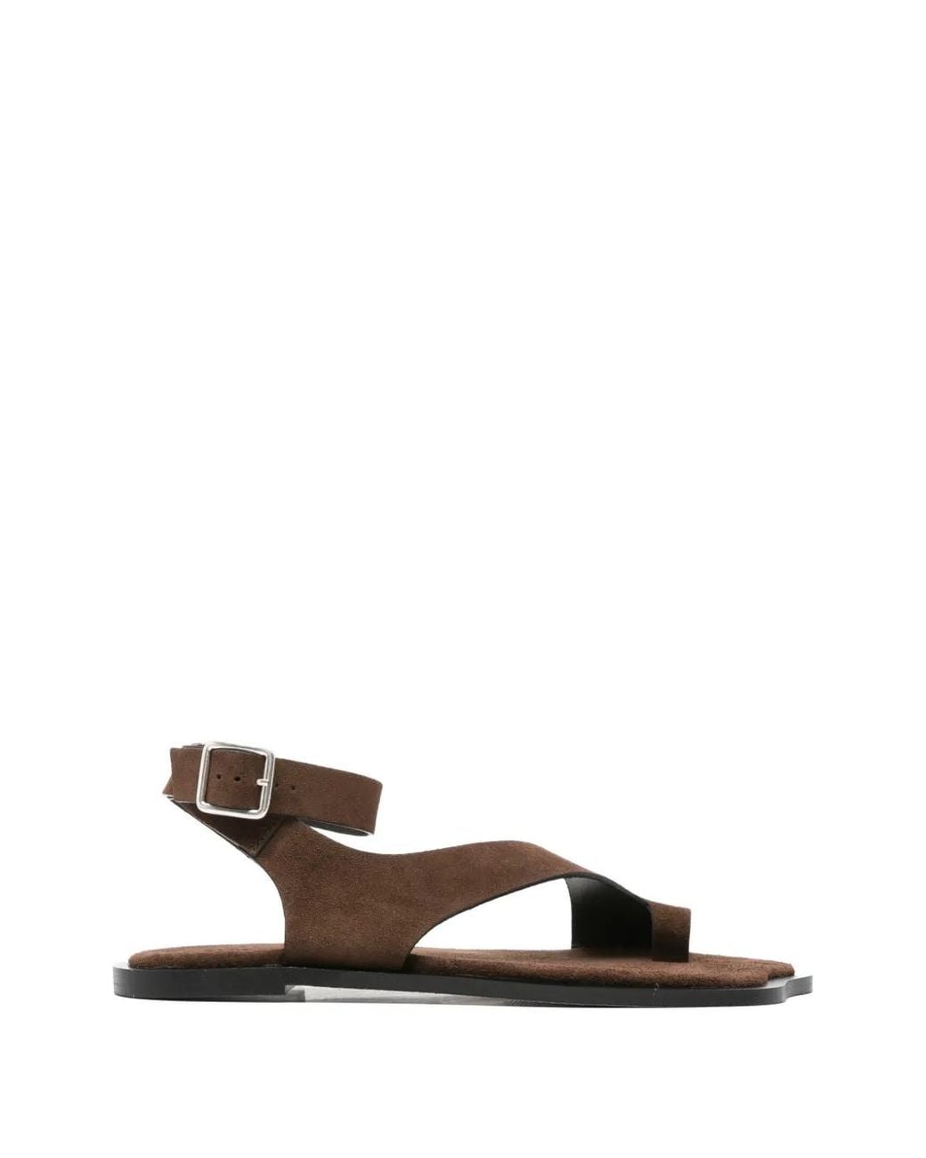 Alohas White Buckle-Fastening Asymmetric Sandals