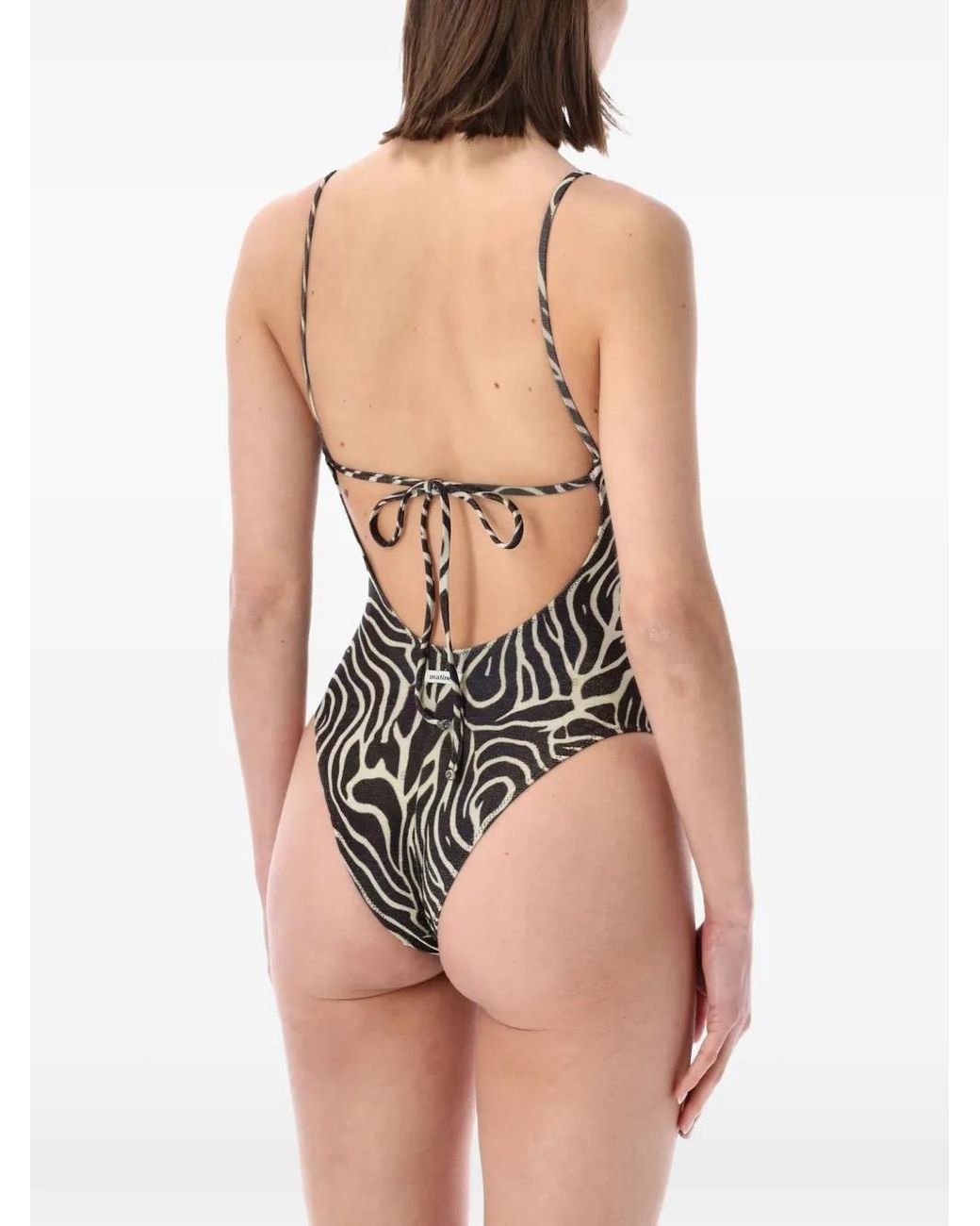 MATINEÉ White Lilly Zebra-Pattern Cut-Out Swimsuit