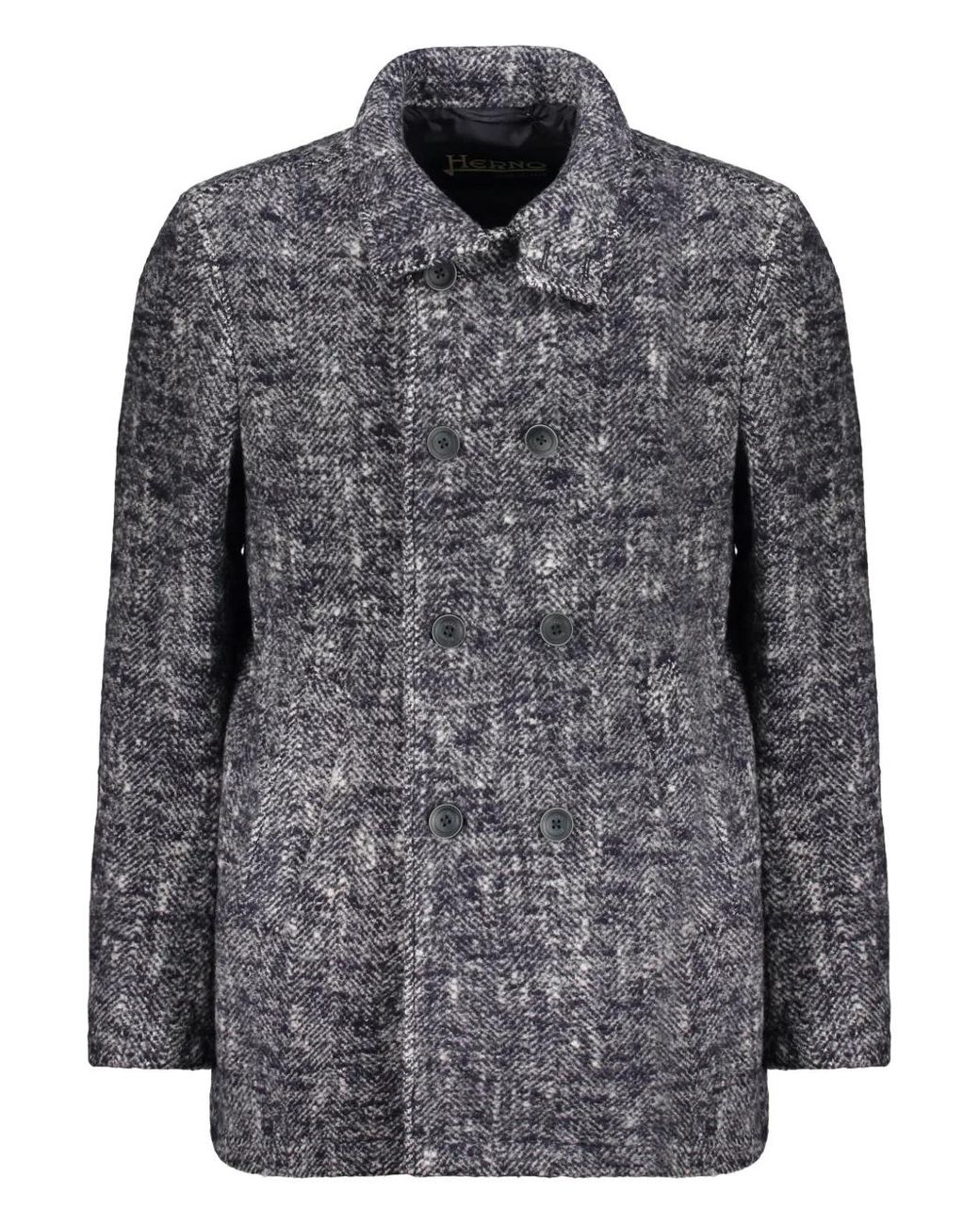 Herno Gray Double-Breasted Coats for men