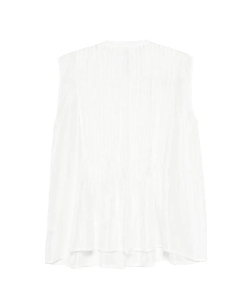 P.A.R.O.S.H. White Sadio Button-Embellished Blouse