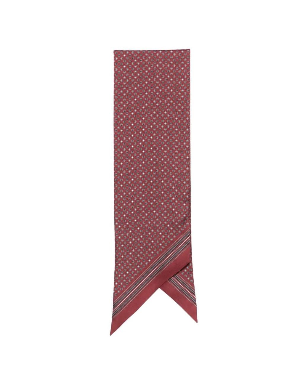 Saint Laurent Purple Geometric-Print Pointed-Tip Scarf for men