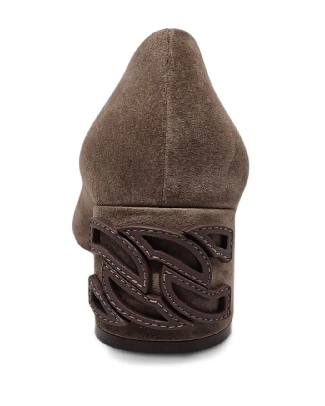 Casadei Brown Cutout Block-Heel Pumps