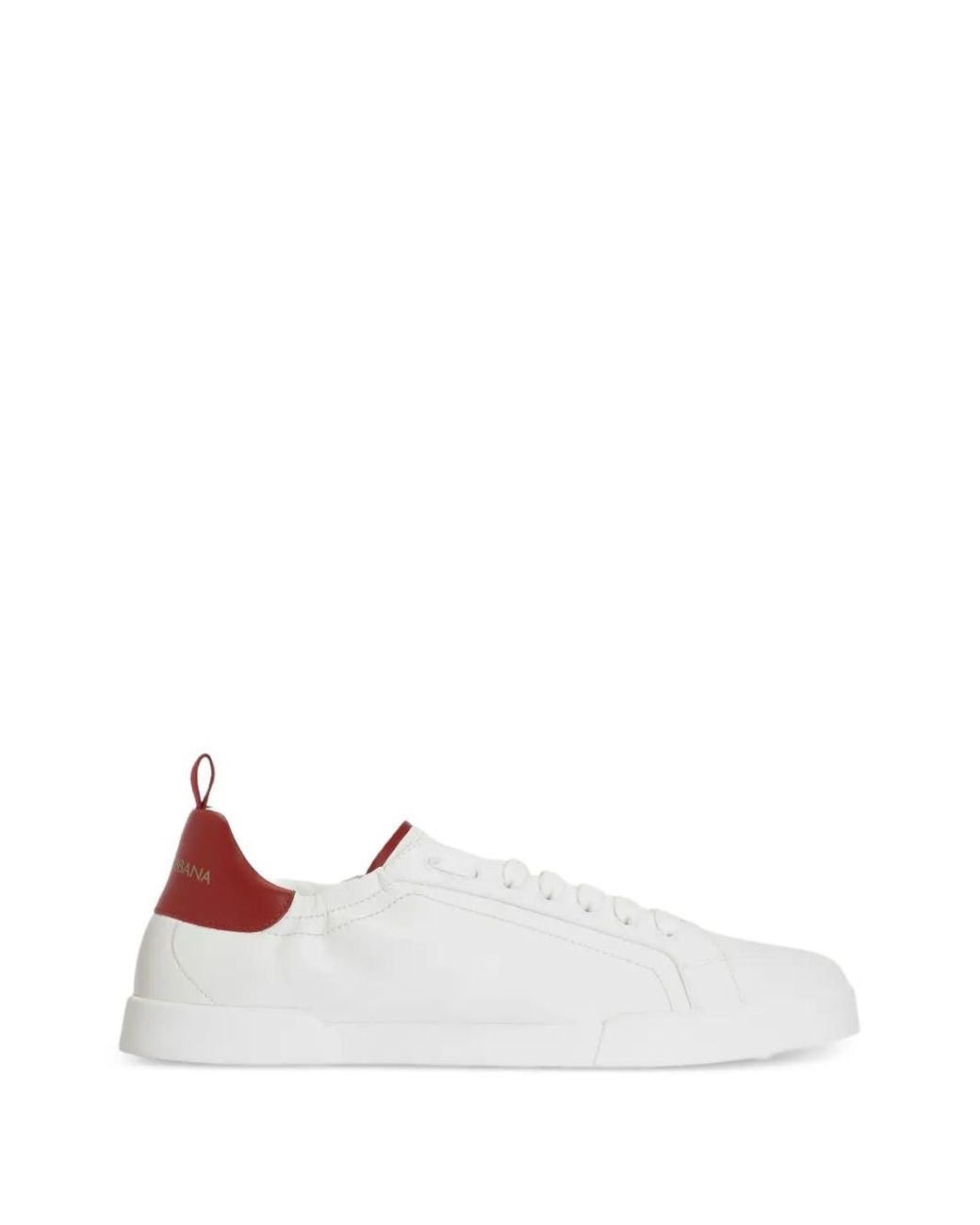 Dolce & Gabbana White Portofino Calfskin Sneakers for men