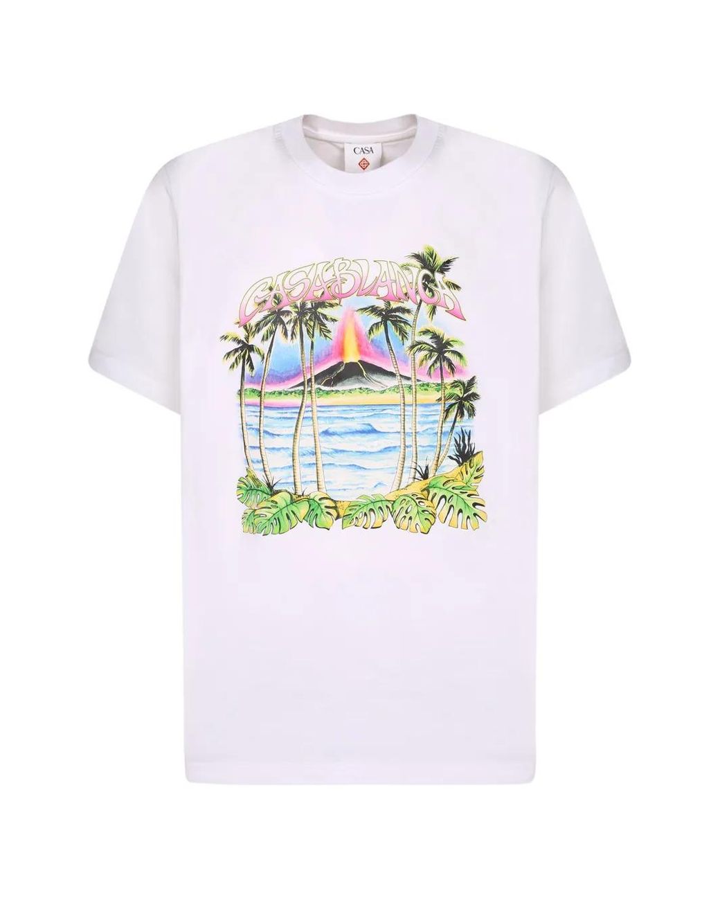 Casablanca White Volcano Graphic-Print T-Shirt for men
