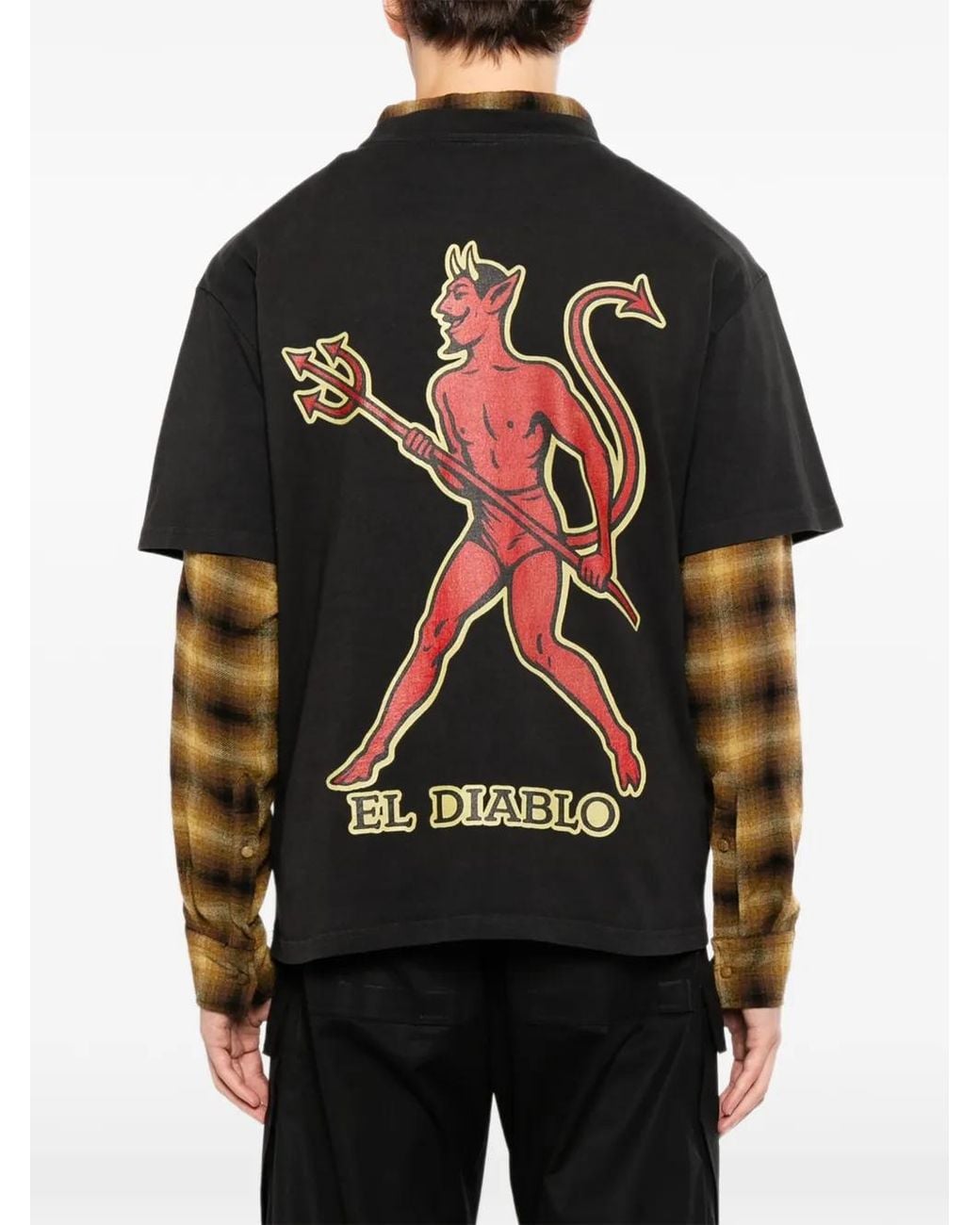 Melt Black Devil-Print T-Shirt for men