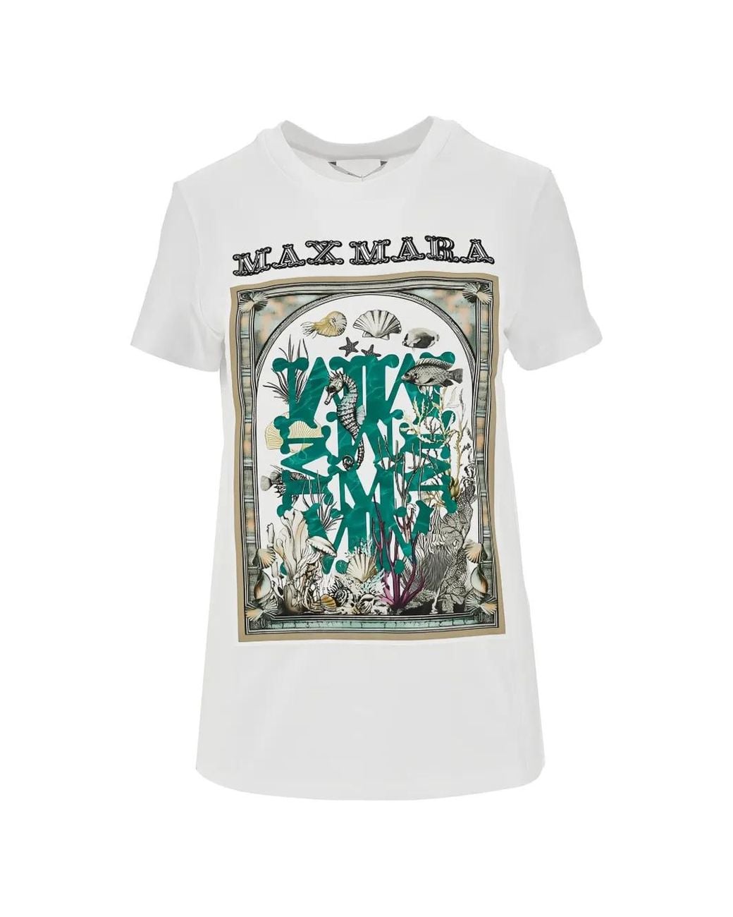 Max Mara White Printed Cotton T-Shirt