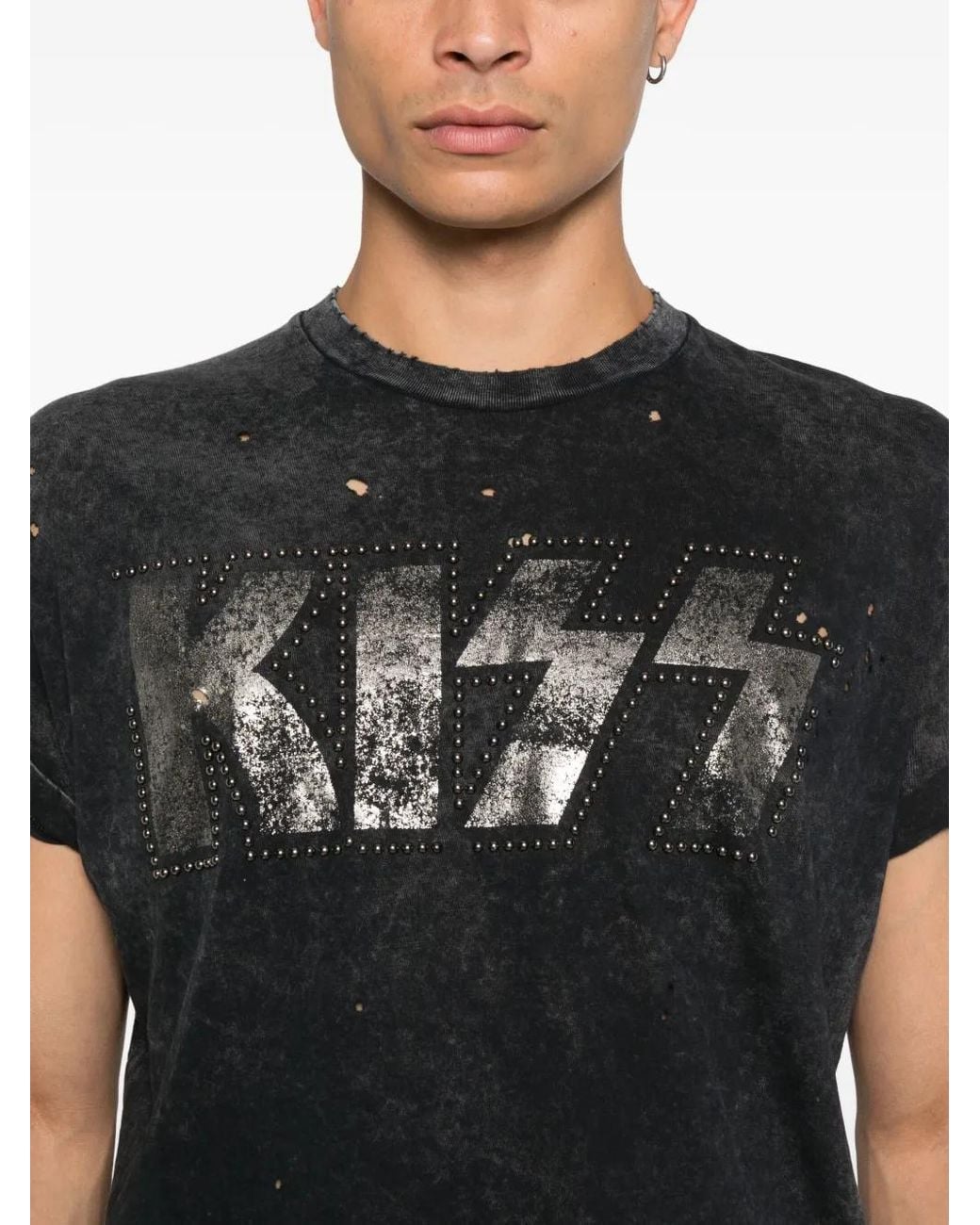 DSquared² Black X Kiss Cigarette T-Shirt for men