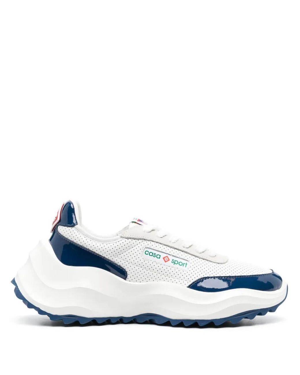Casablanca White Logo-Patch Lace-Up Sneakers for men