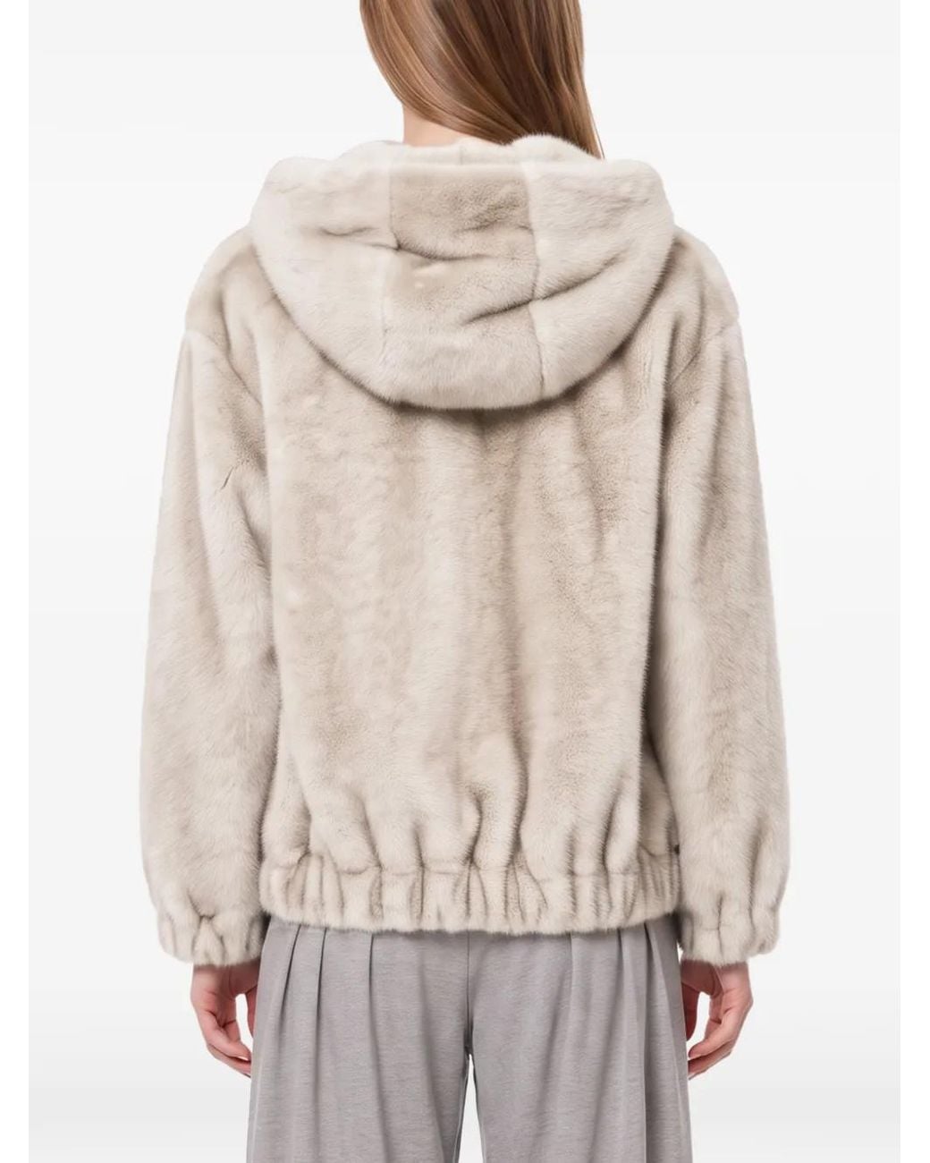 Antonelli Natural Faux-Fur Hooded Jacket