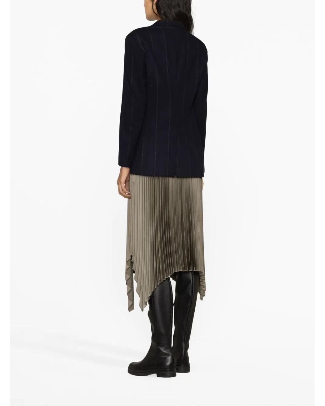 Fabiana Filippi Black Stripe-Detail Double-Breasted Blazer