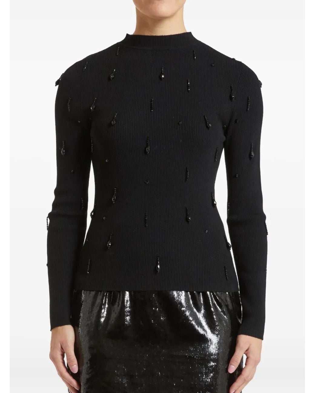 Pennyblack Black High-Neck Embellished Sweater