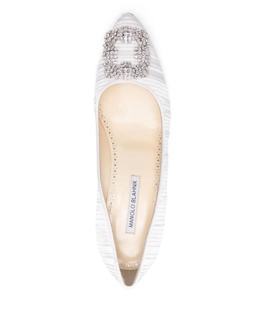 Manolo Blahnik White 70Mm Hangisi Pumps