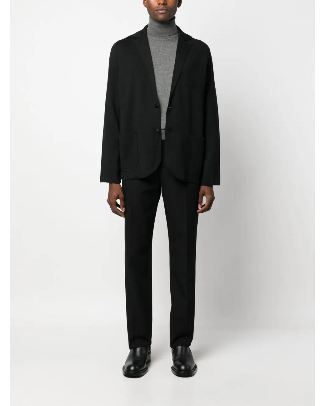 Brioni Black Single-Breasted Jersey Blazer for men