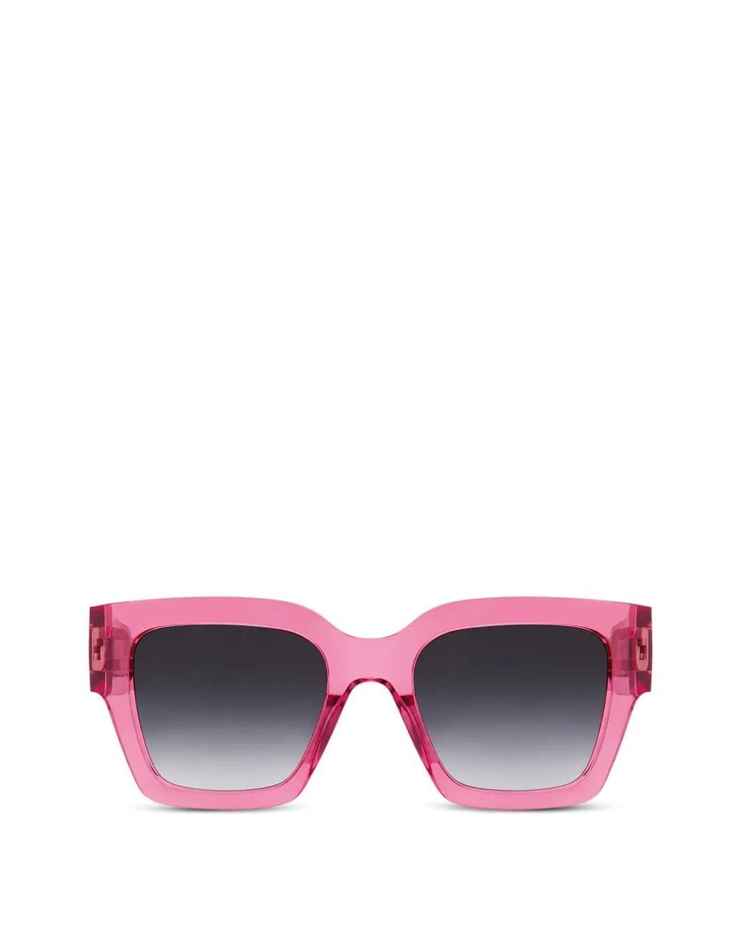 Furla Pink Square-Frame Transparent Sunglasses
