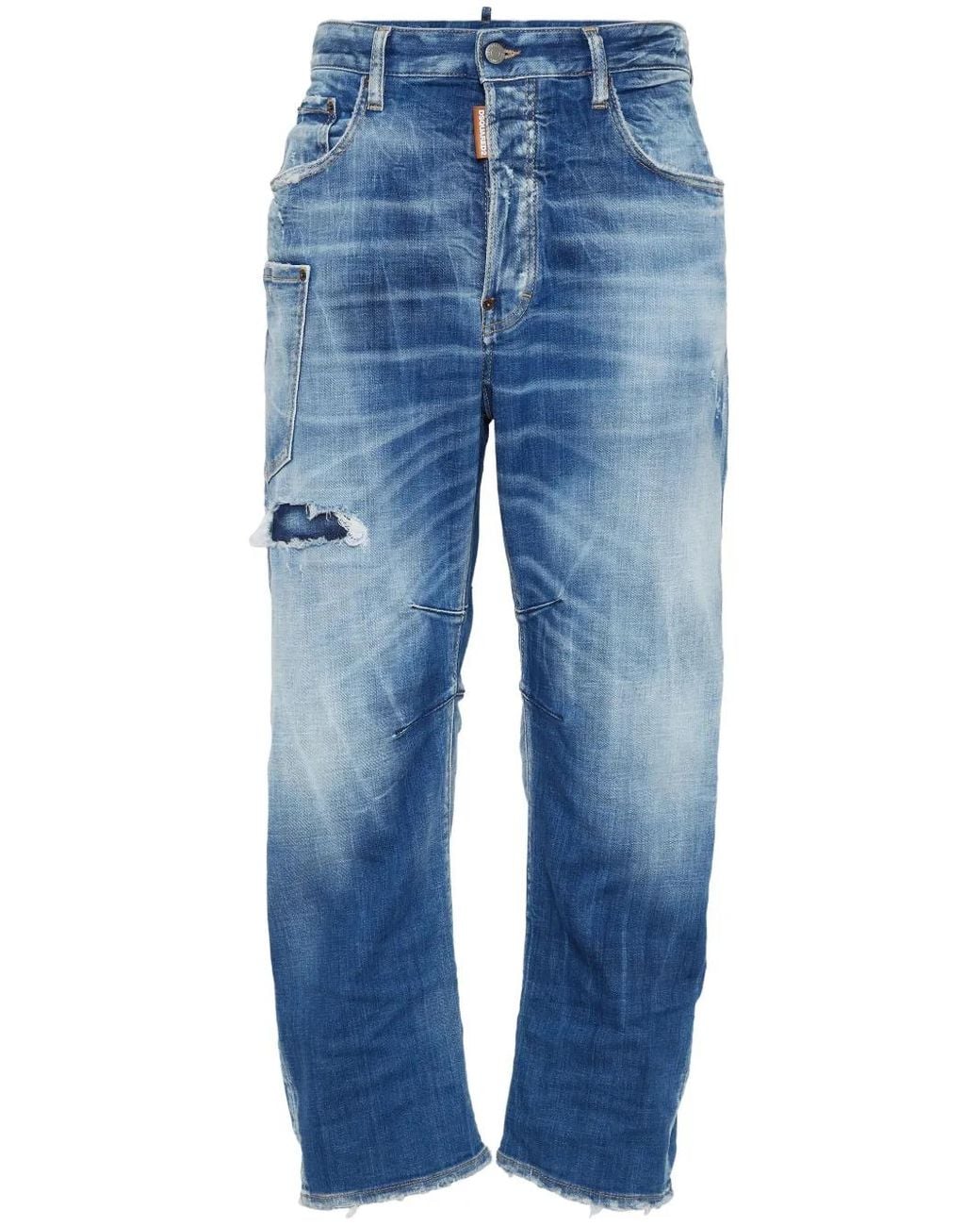 DSquared² Gerafelde Jeans Met Wassing in het Blue voor heren