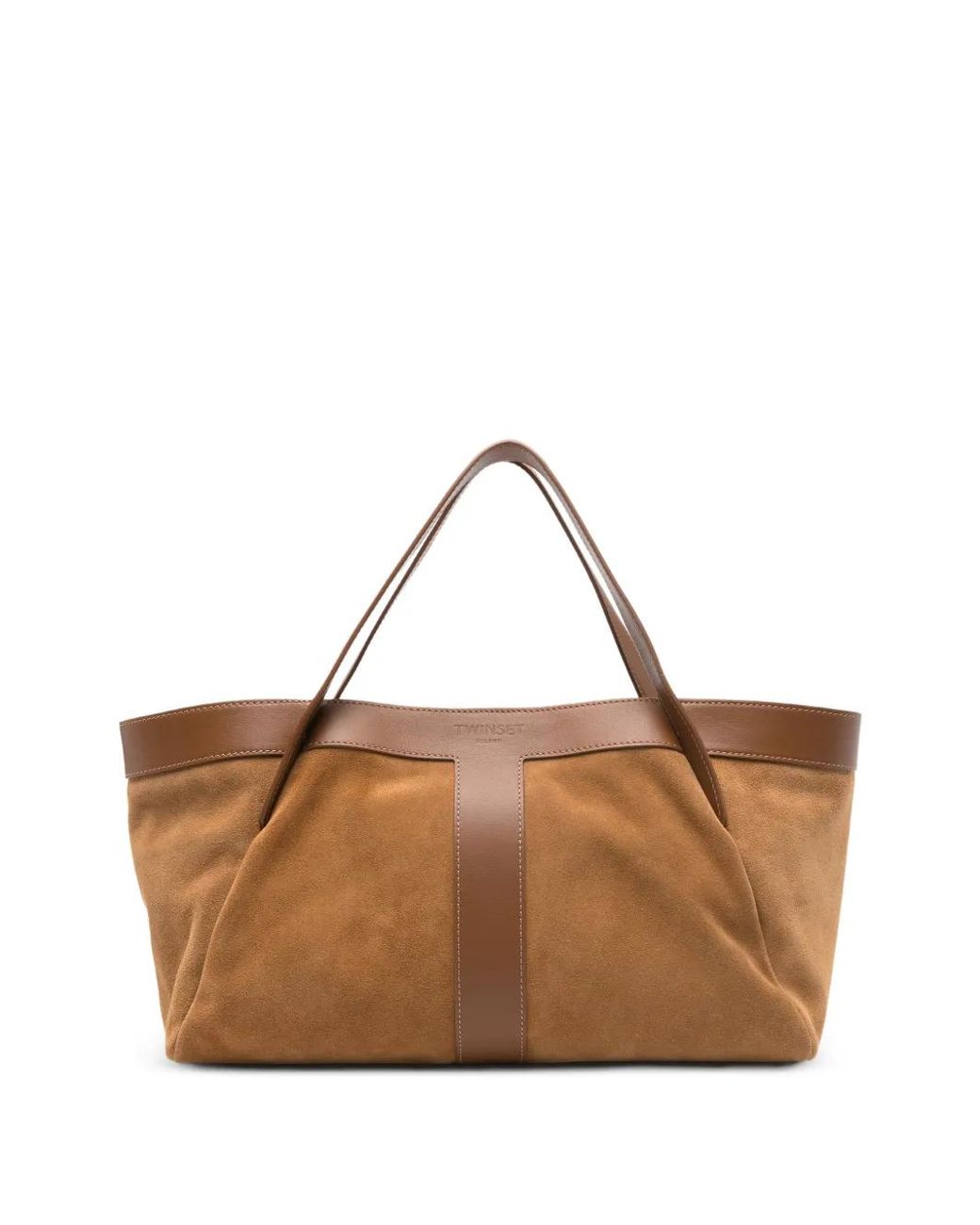 Twinset Brown Duffle Panelled Tote Bag