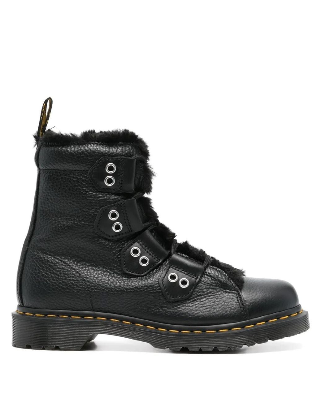 Dr. Martens Black Pebbled Leather Lace-Up Boots for men